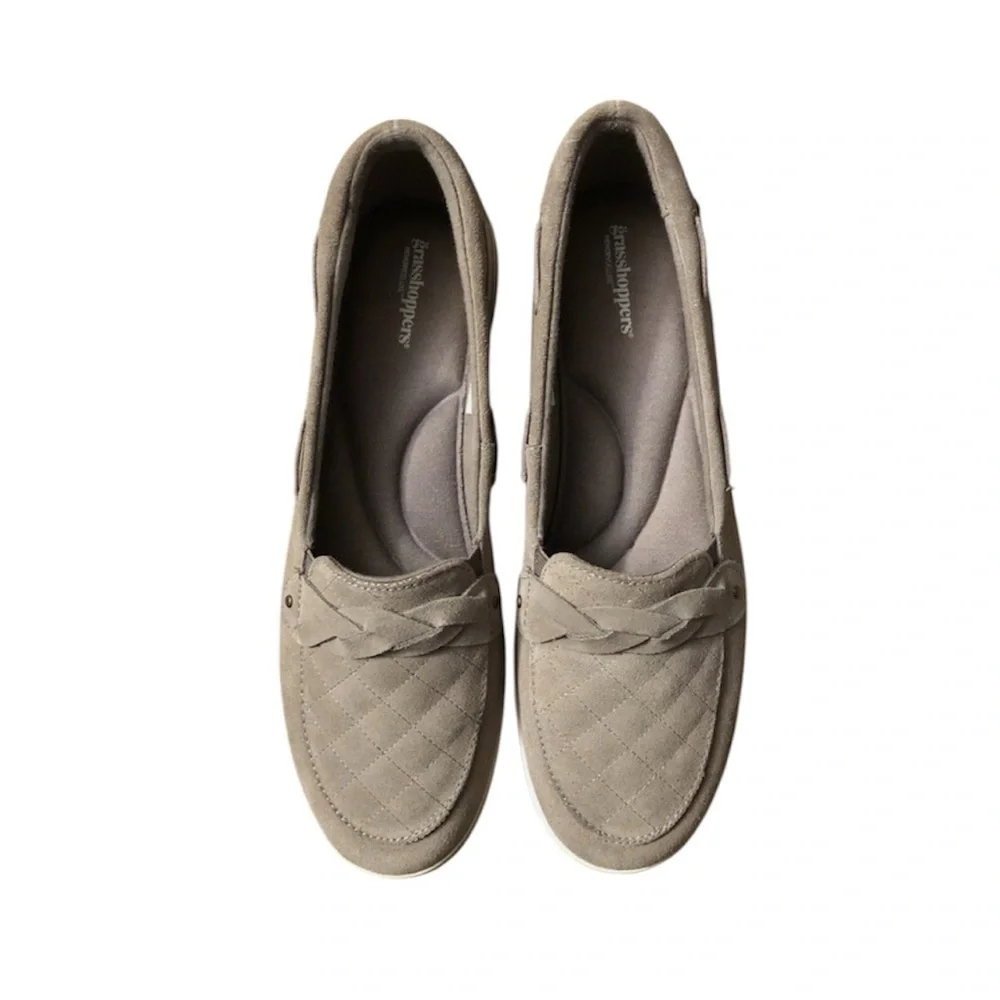 Keds Grasshoppers Windsor Tan Suede Memory Deluxe Slip On Loafers Size 11